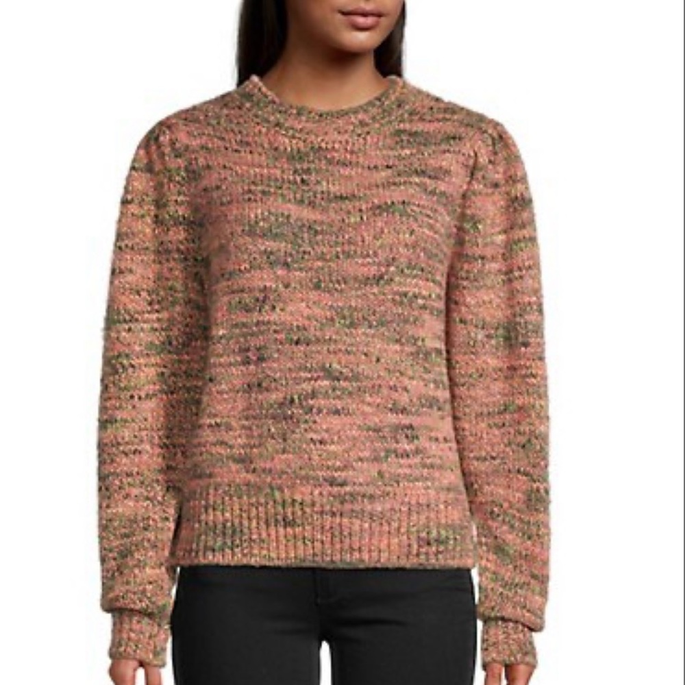Isabel Marant Puff-Sleeve Marled Sweater. Size 8. New with Tags.